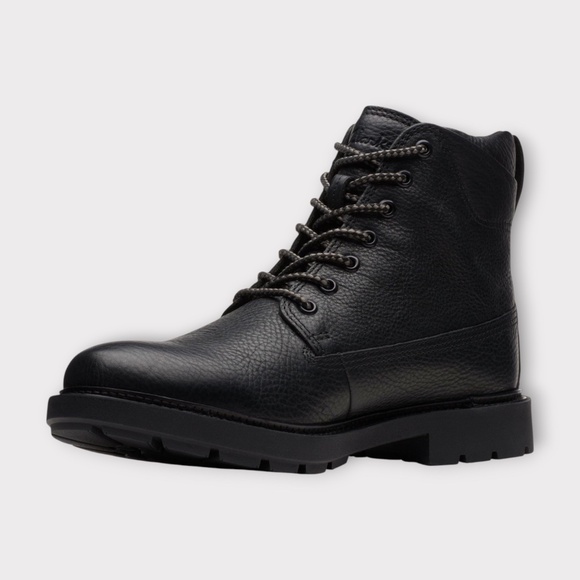 Clarks Mens Craftdale 2 Hi Boot. Black Leather. 26169000